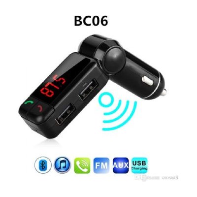 משדר FM עם בלוטוס BC06 אביזרים לנגני MP3 - משדר FM עם בלוטוס BC06